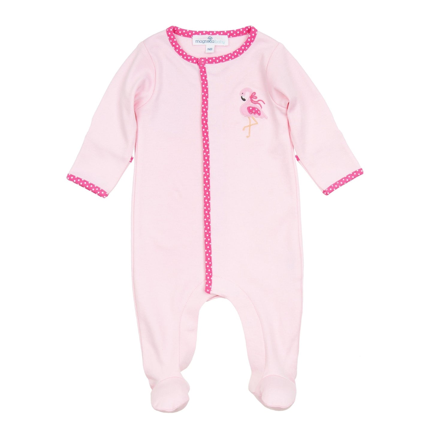 Fancy Flamingo Applique Footie - Magnolia BabyFootie