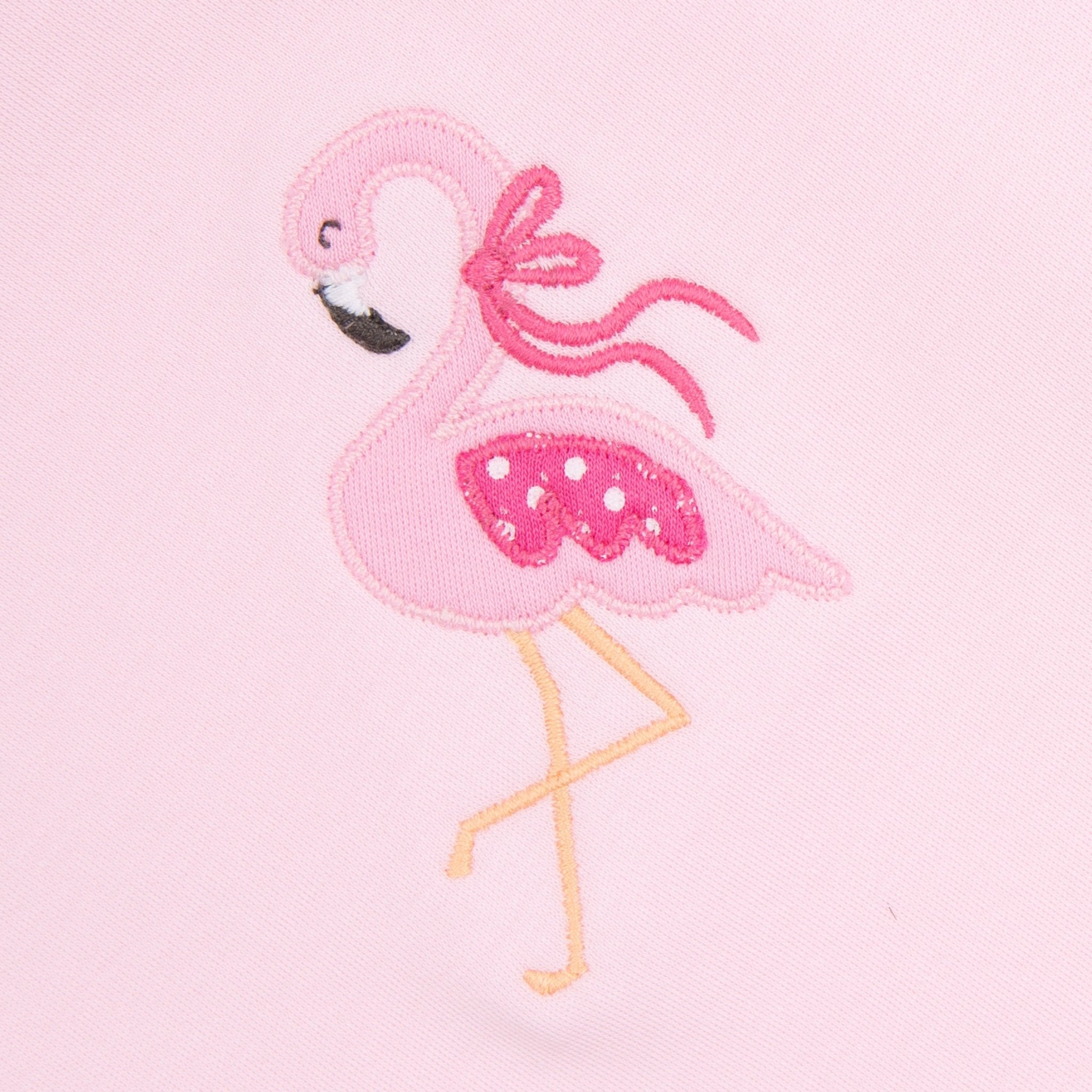 Fancy Flamingo Applique Footie - Magnolia BabyFootie