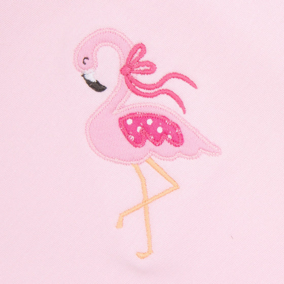 Fancy Flamingo Applique Footie - Magnolia BabyFootie