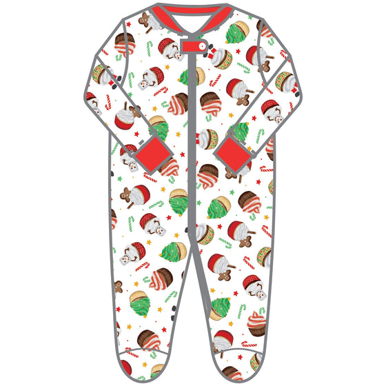 Festive Cupcakes Zipper Footie - Magnolia BabyFootie