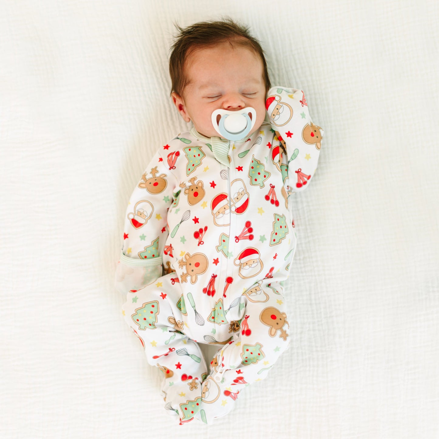 Festive Treats Zip Footie - Magnolia BabyFootie