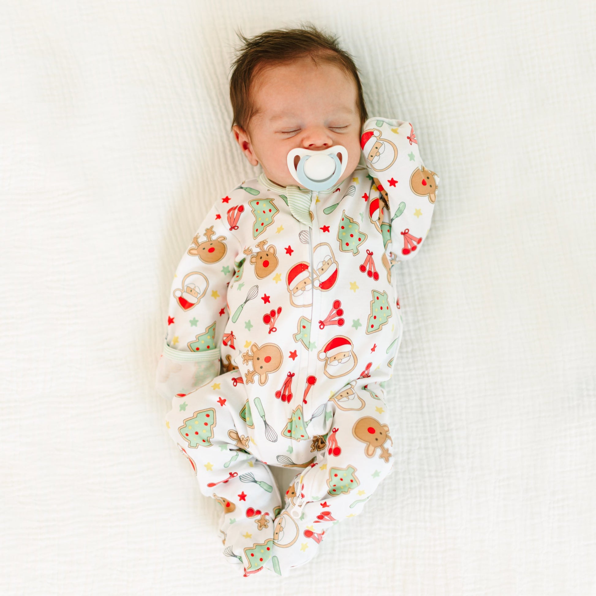 Festive Treats Zip Footie - Magnolia BabyFootie