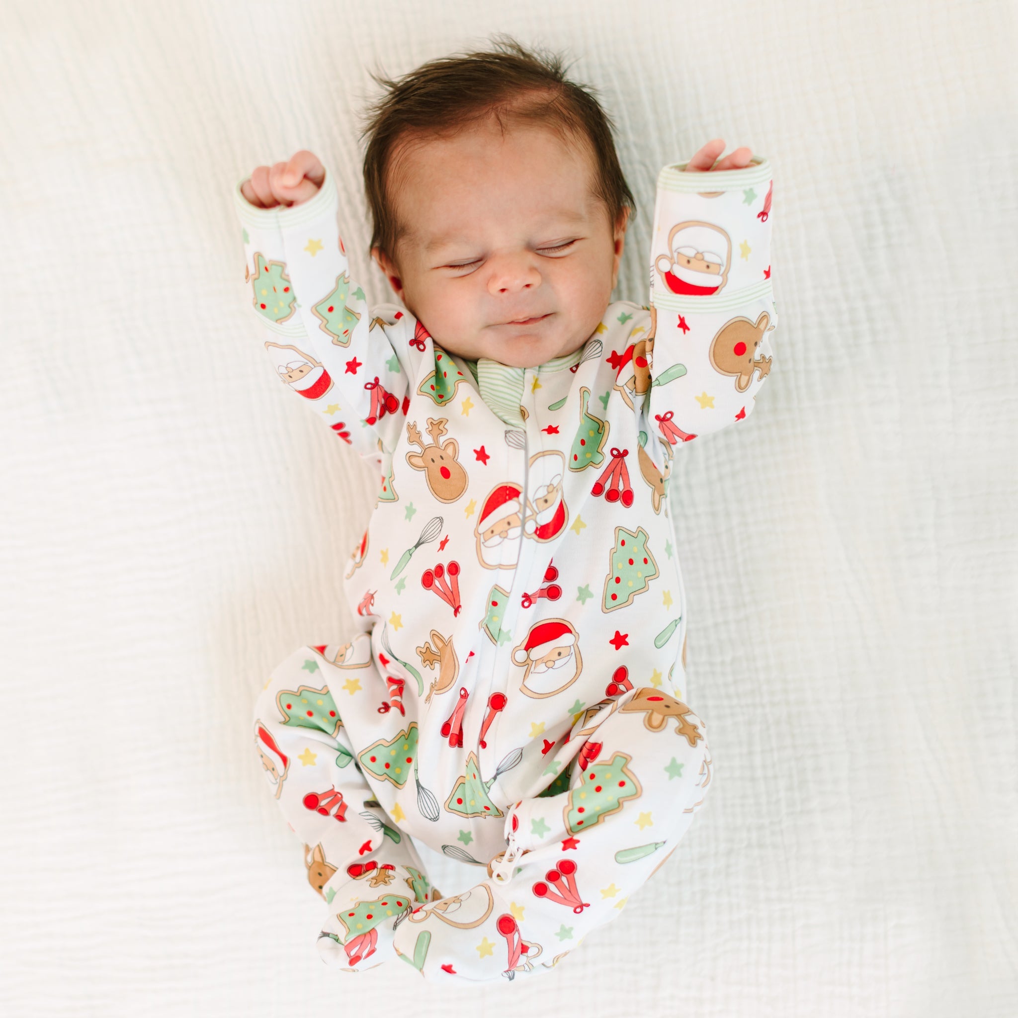 Festive Treats Zip Footie - Magnolia BabyFootie