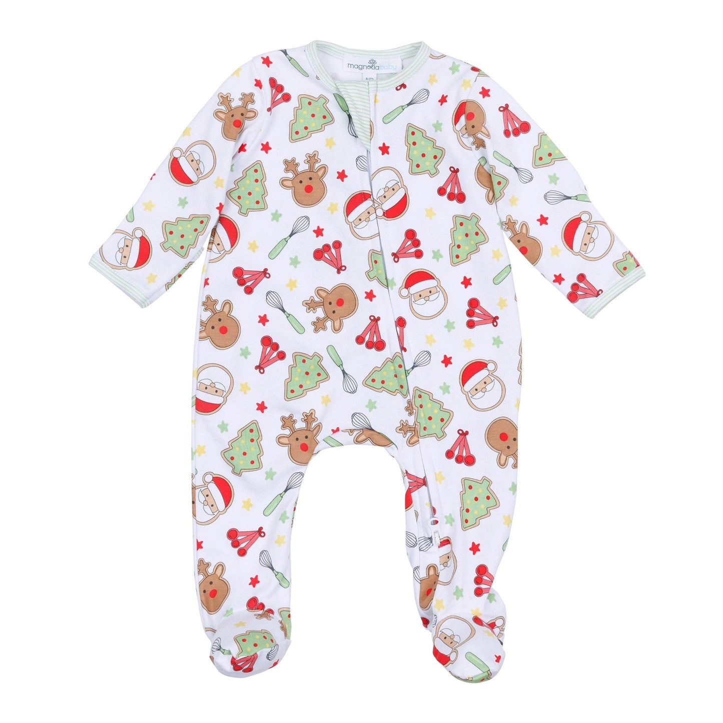 Festive Treats Zip Footie - Magnolia BabyFootie