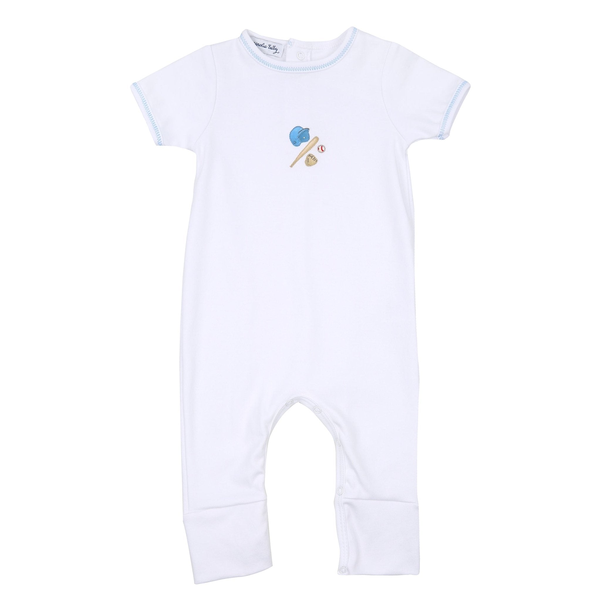 Field of Dreams Embroidered Short Sleeve Playsuit - Magnolia BabyPlaysuit