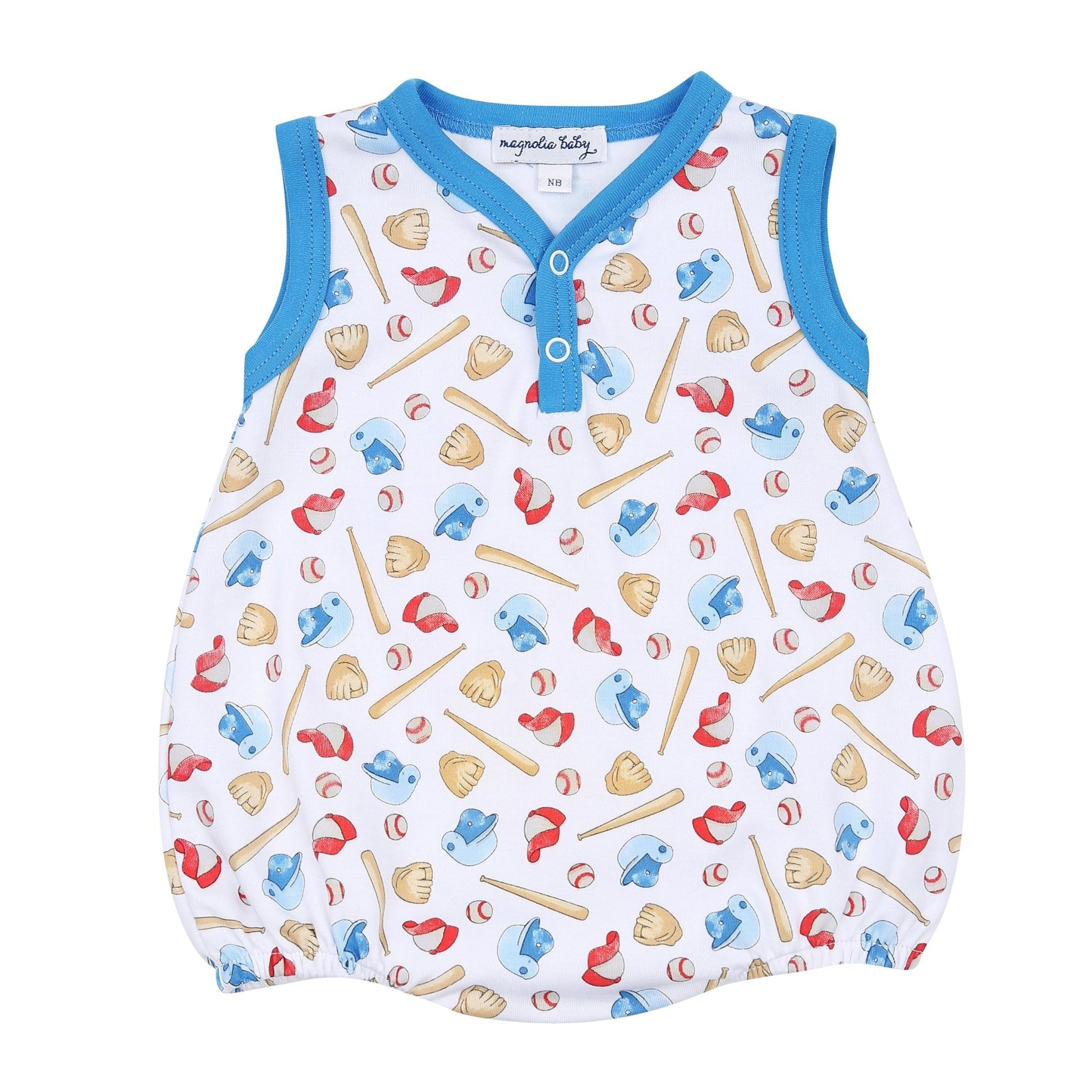 Field of Dreams Print Front Snap Sleeveless Bubble - Magnolia BabyBubble