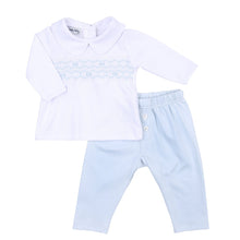  Fiona and Phillip Blue Smocked Collared Boy 2pc Pant Set - Magnolia Baby2pc Pant Set