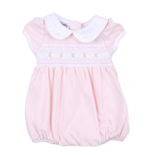  Fiona and Phillip Pink Smocked Collared Short Sleeve Girl Bubble - Magnolia BabyBubble