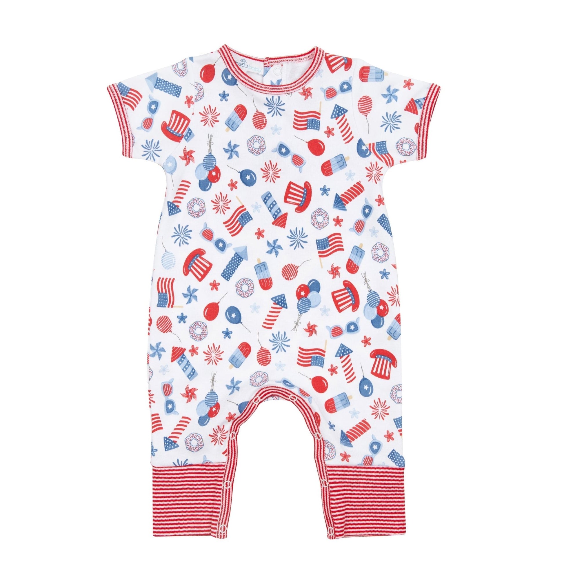 Fireworks and Fun Short Sleeve Playsuit - Magnolia BabyPlaysuit