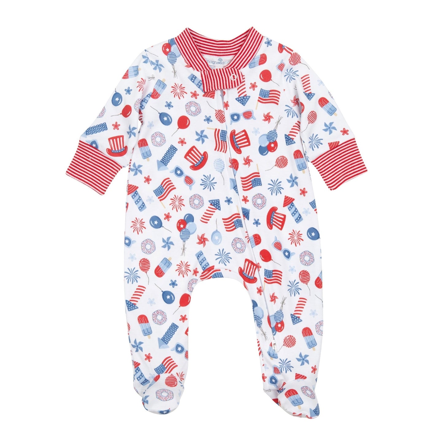 Fireworks and Fun Zip Footie - Magnolia BabyFootie