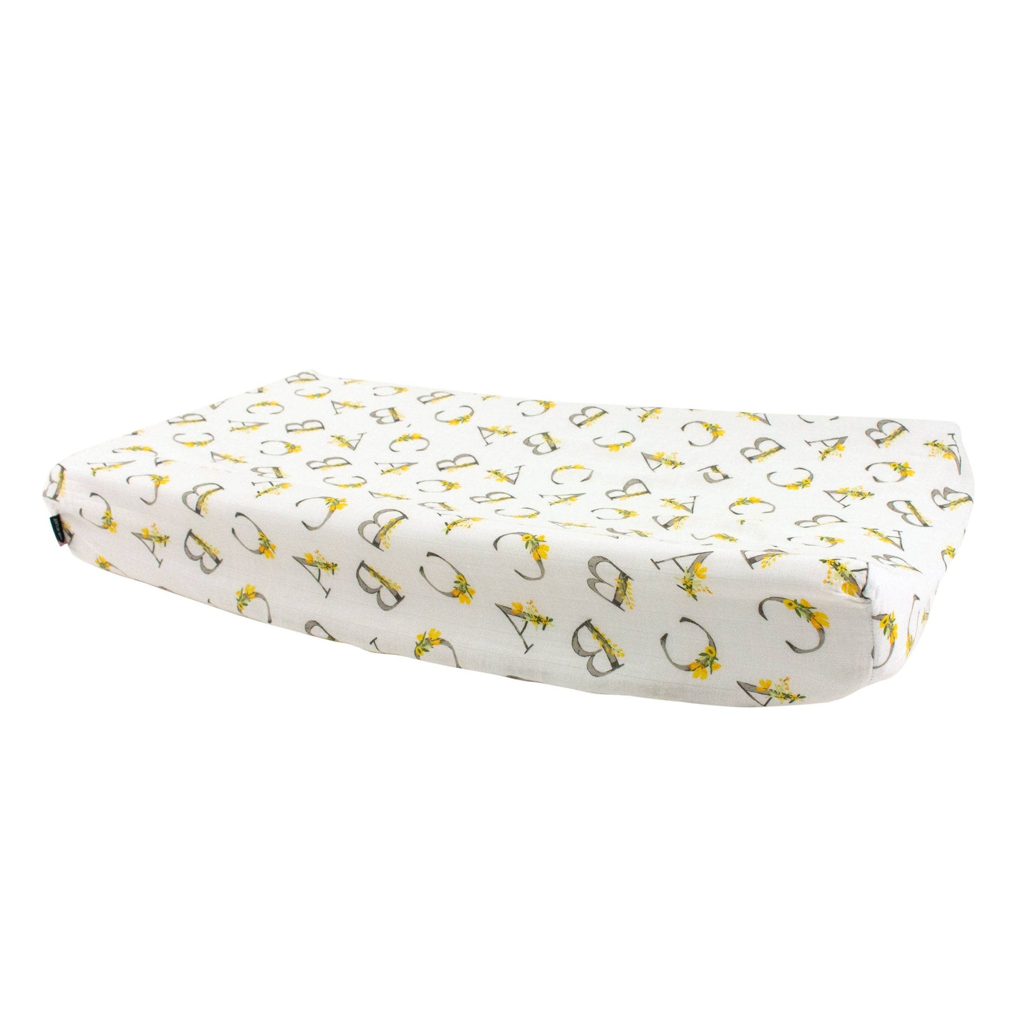 Floral Alphabet Muslin Changing Pad Cover - Magnolia BabyChanging Pad Cover