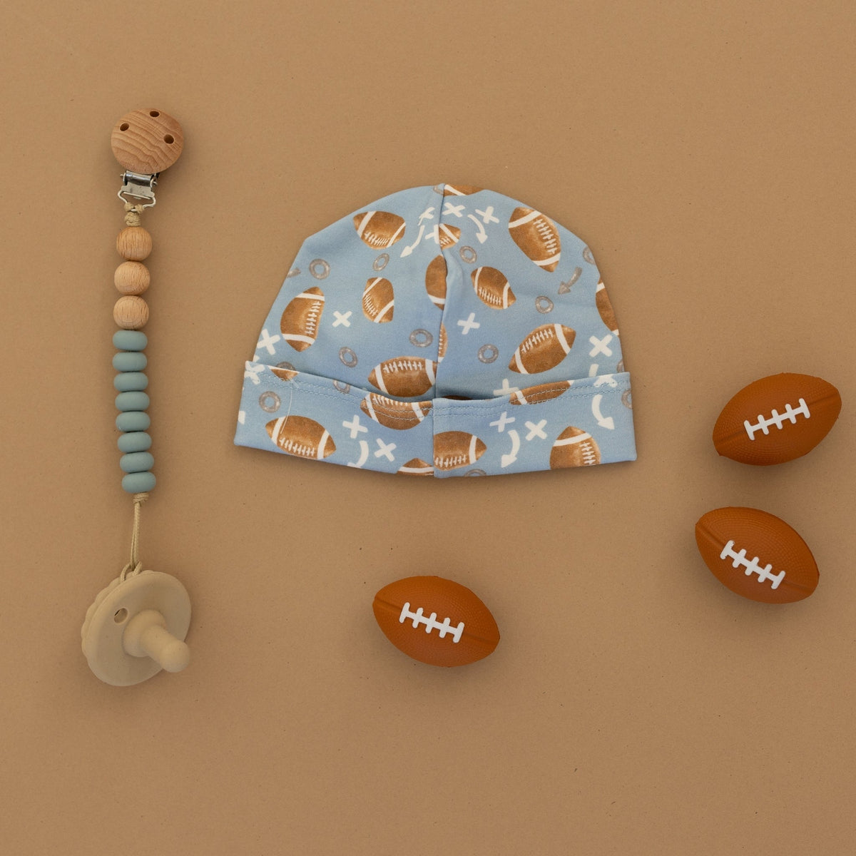 Luna and Arlo_Football Days Hat - Sky_4