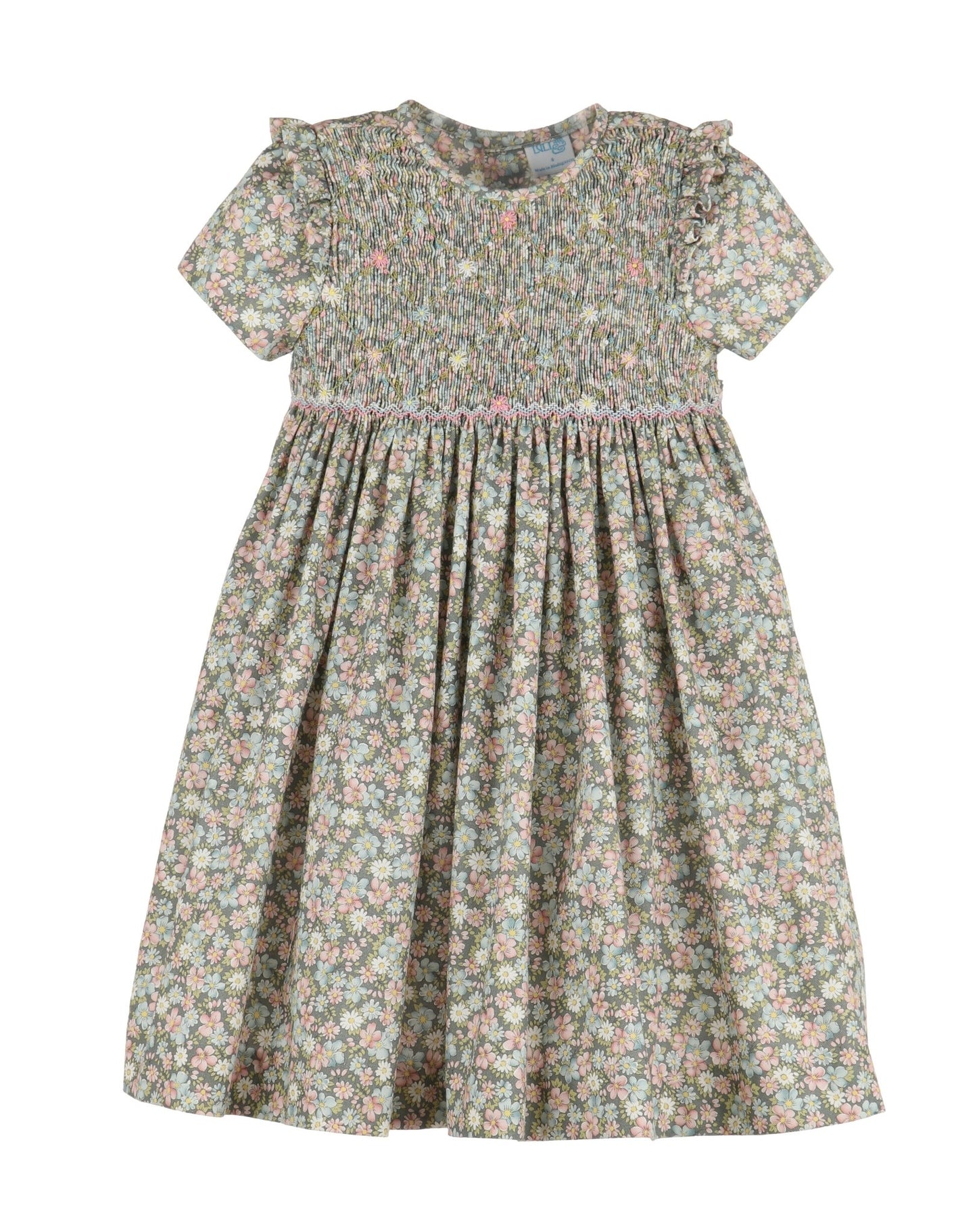 Forest Green Floral Smocked Dress - Magnolia BabyDress