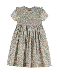  Forest Green Floral Smocked Dress - Magnolia BabyDress