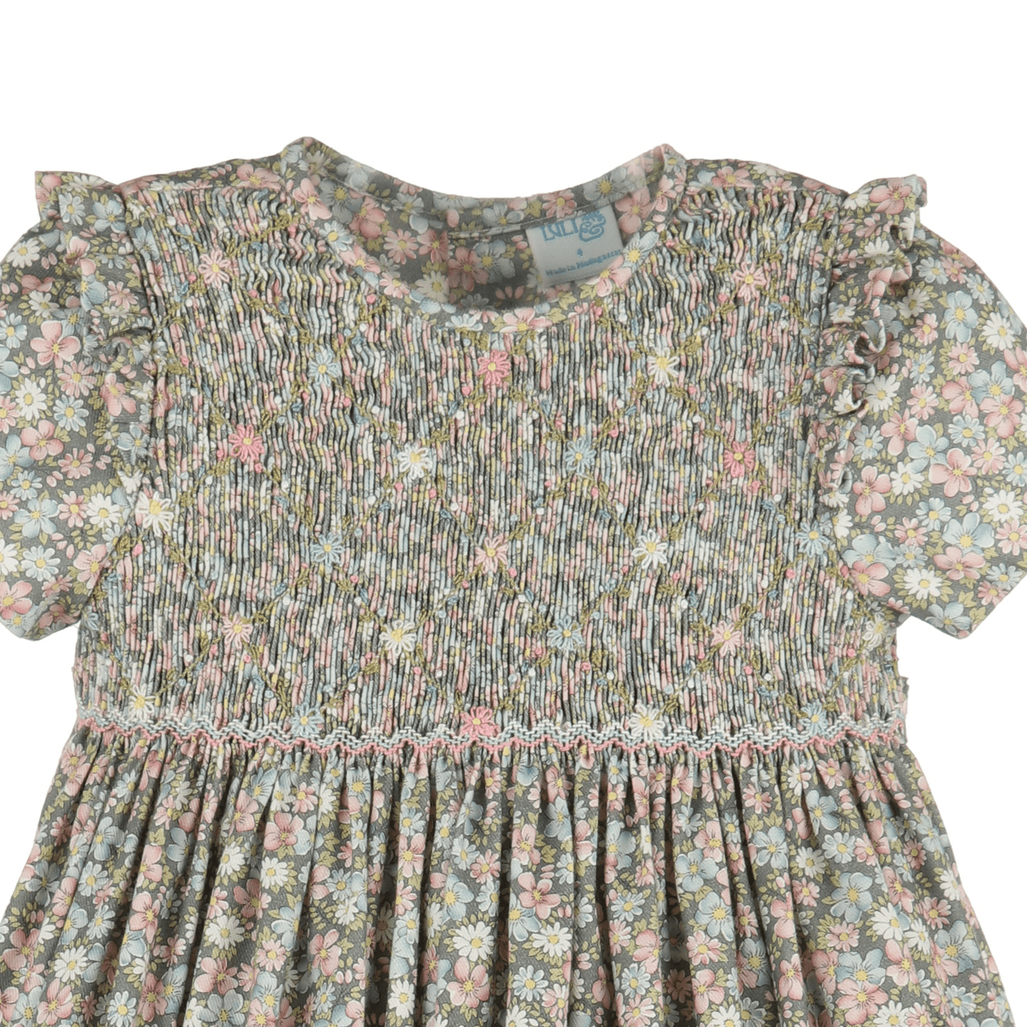 Forest Green Floral Smocked Dress - Magnolia BabyDress