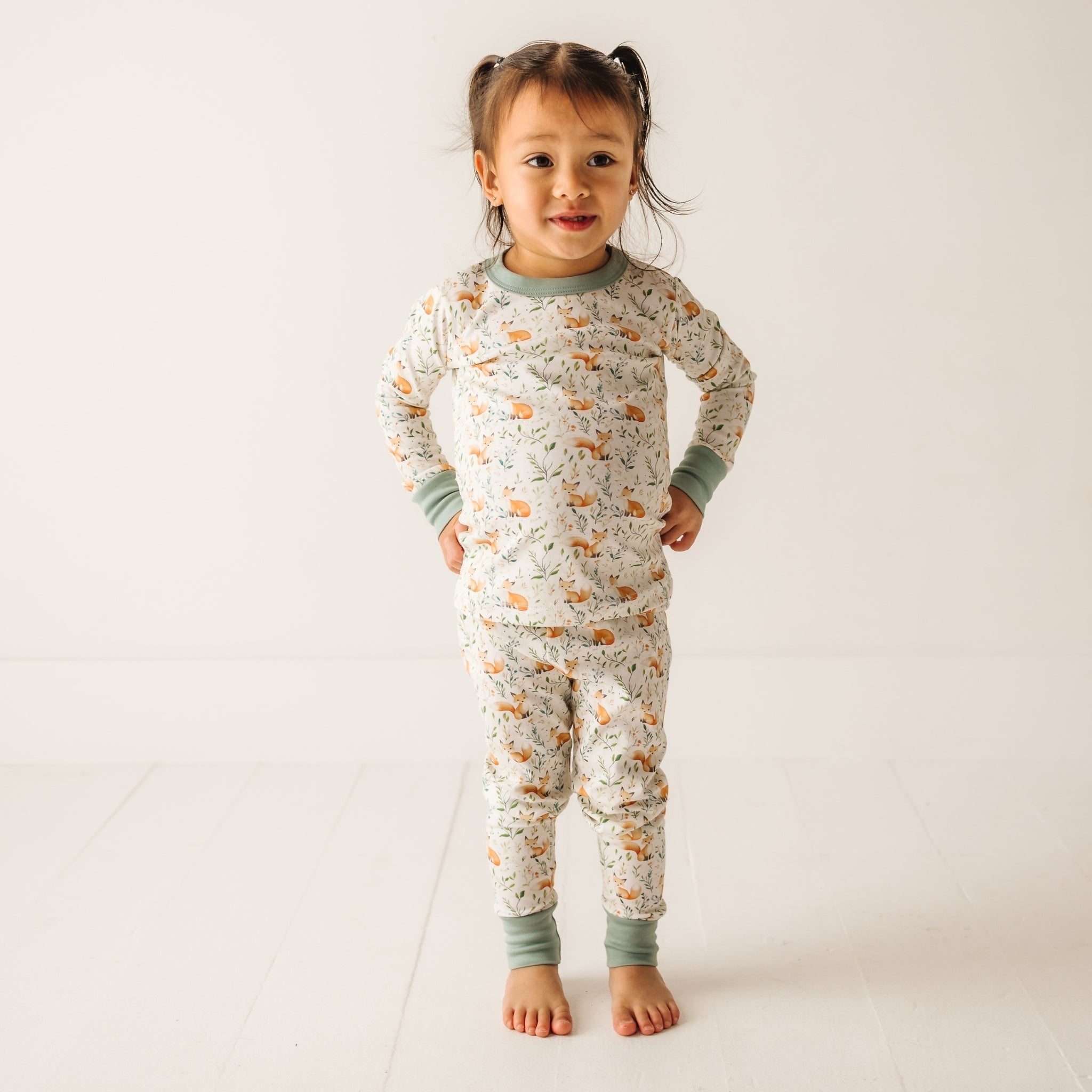 Luna and Arlo_Fox Tales Long Pajamas_1