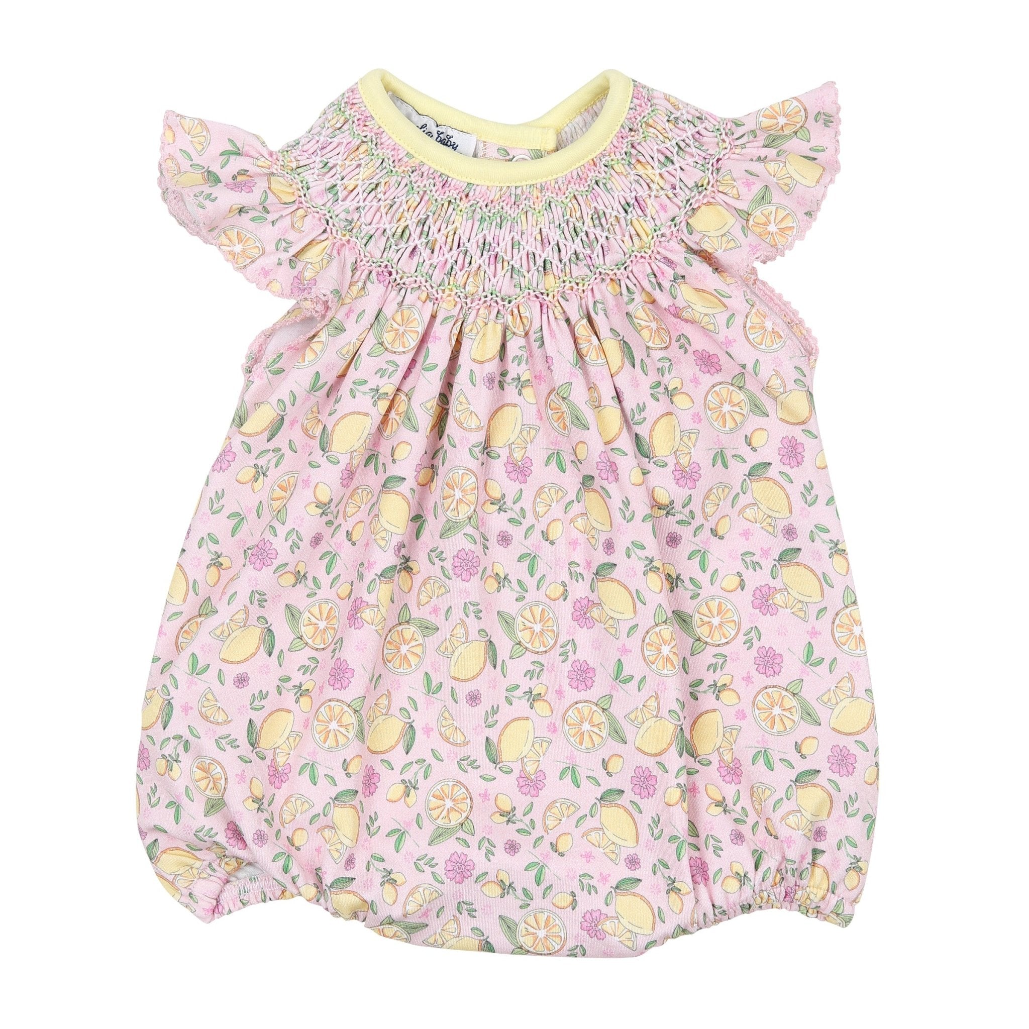 Fresh Lemons Bishop Print Flutters Bubble - Magnolia BabyBubble