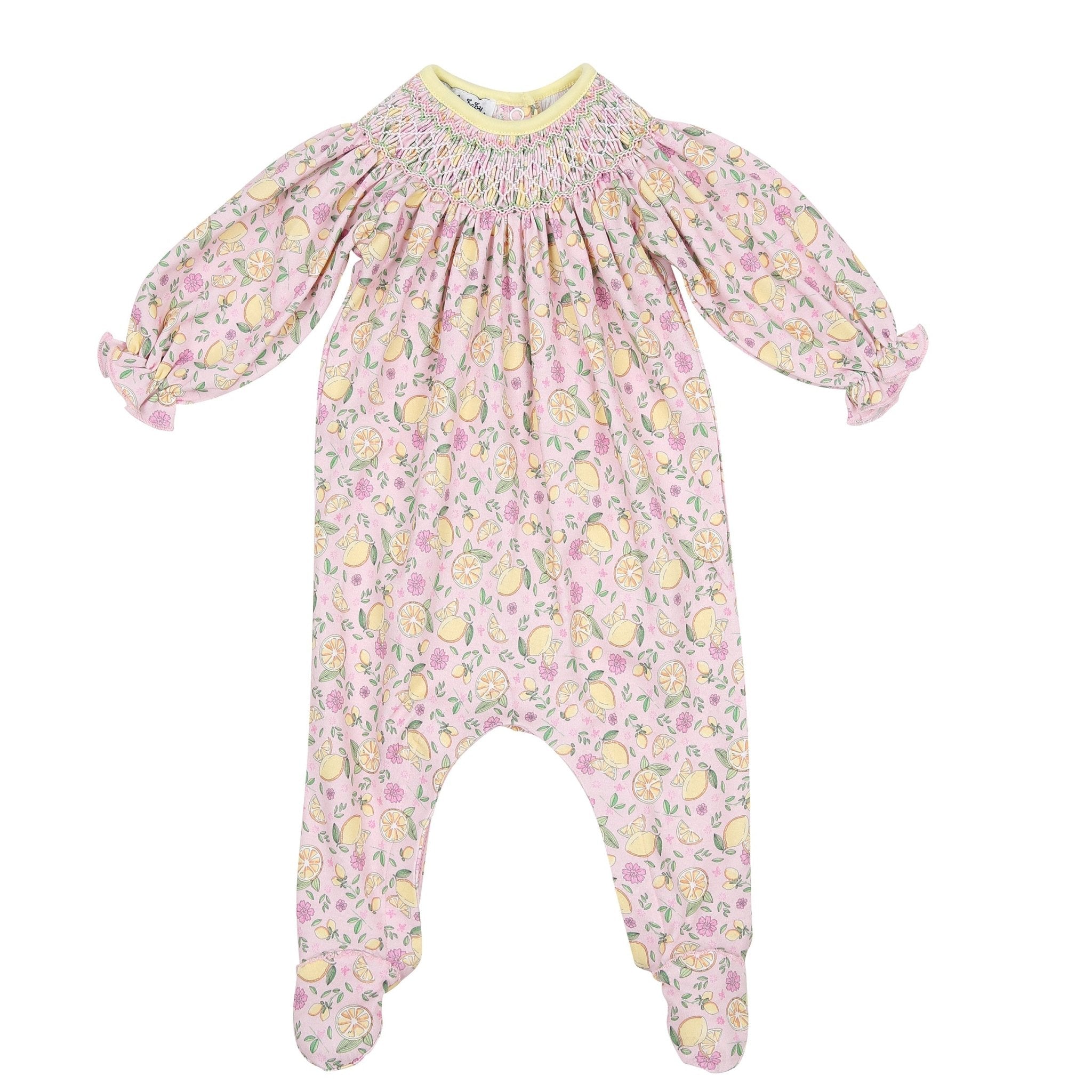 Fresh Lemons Bishop Print Footie - Magnolia BabyFootie