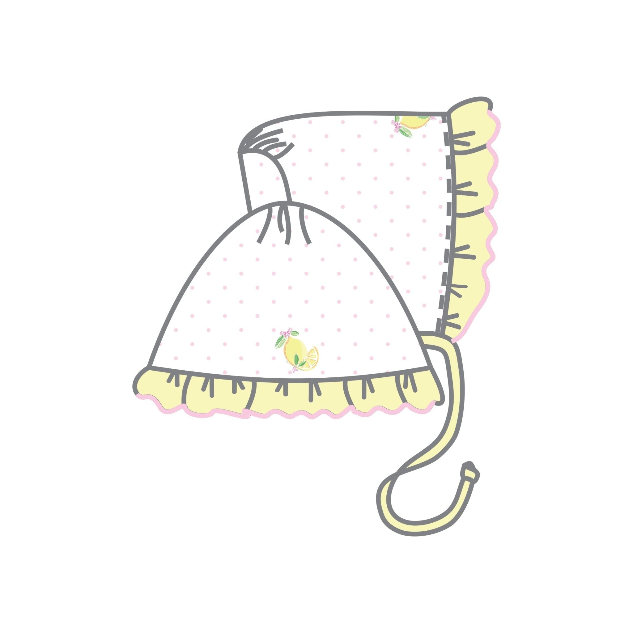 Fresh Lemons Embroidered Bonnet - Magnolia BabyHat