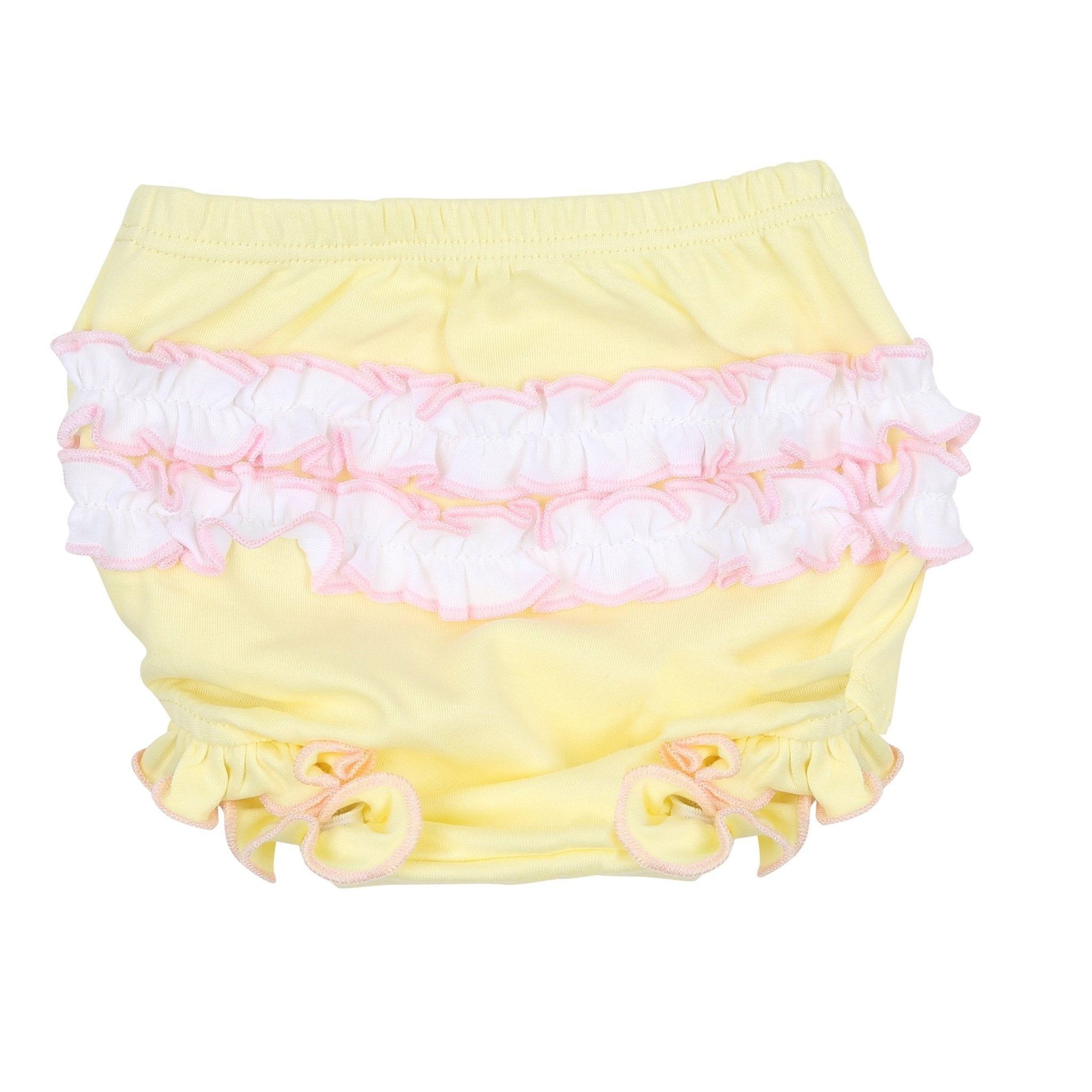Fresh Lemons Embroidered Ruffle Diaper Cover Set - Magnolia BabyDiaper Cover