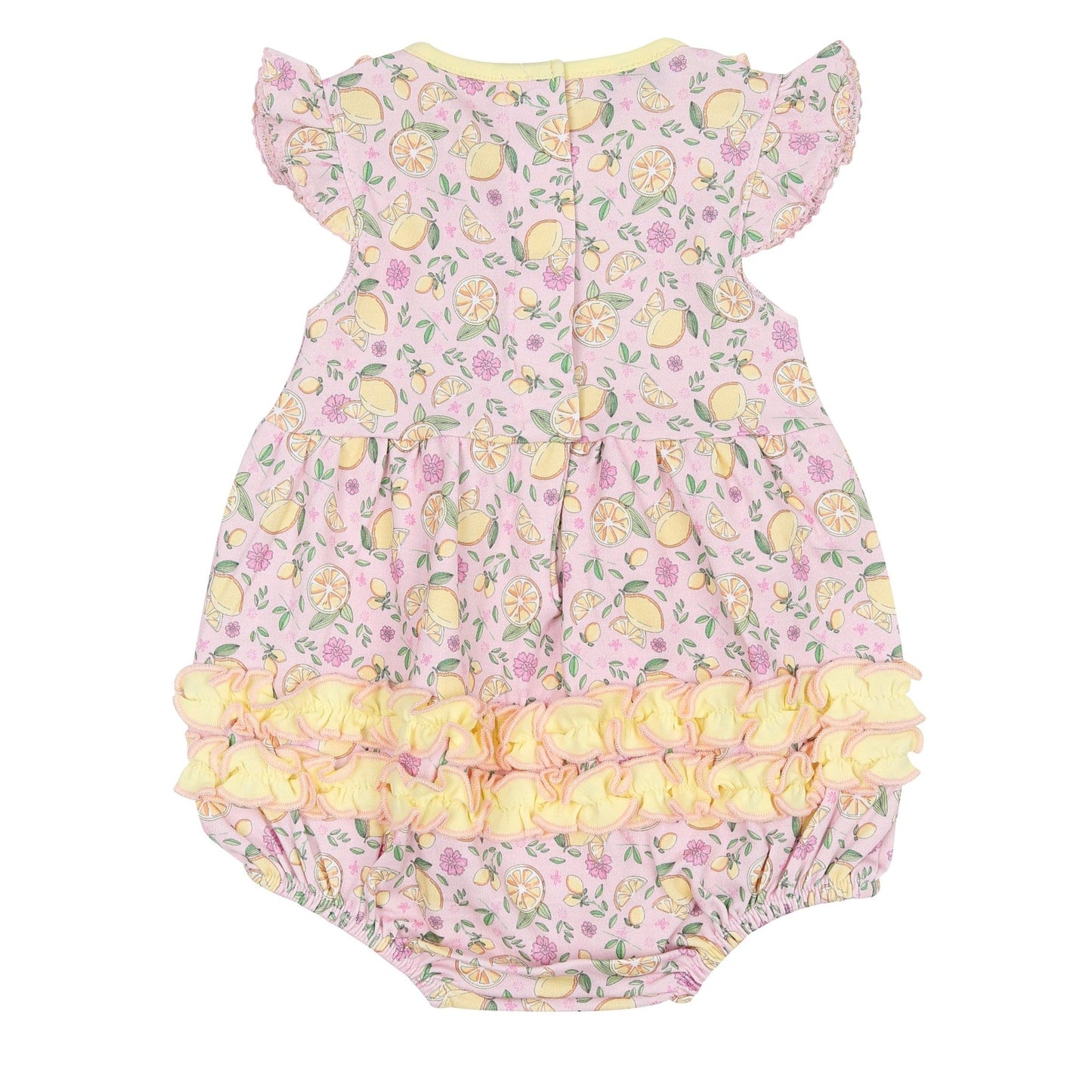 Fresh Lemons Print Ruffle Flutters Bubble - Magnolia BabyBubble