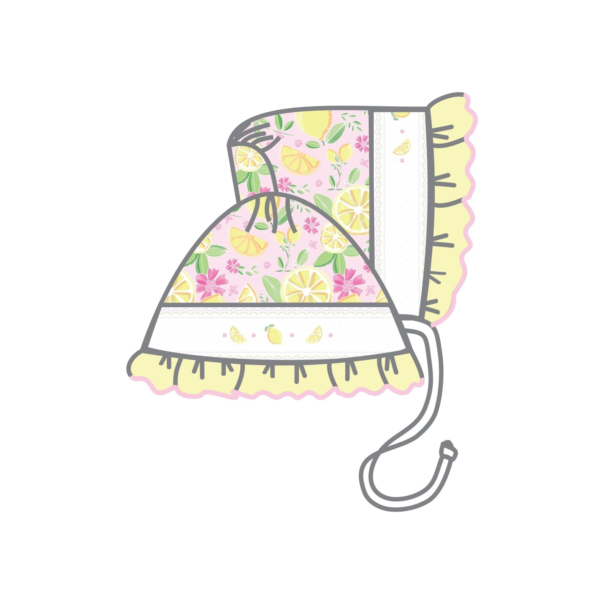 Fresh Lemons Smocked Print Bonnet - Magnolia BabyHat