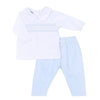 Freya and Finn Smocked 2pc Pant Set - Blue - Magnolia Baby2pc Pant Set