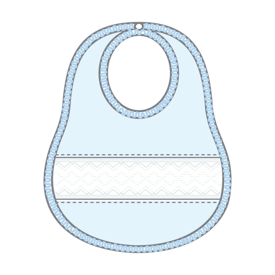 Freya and Finn Smocked Bib - Blue - Magnolia BabyBib