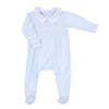 Freya and Finn Smocked Footie - Blue - Magnolia BabyFootie