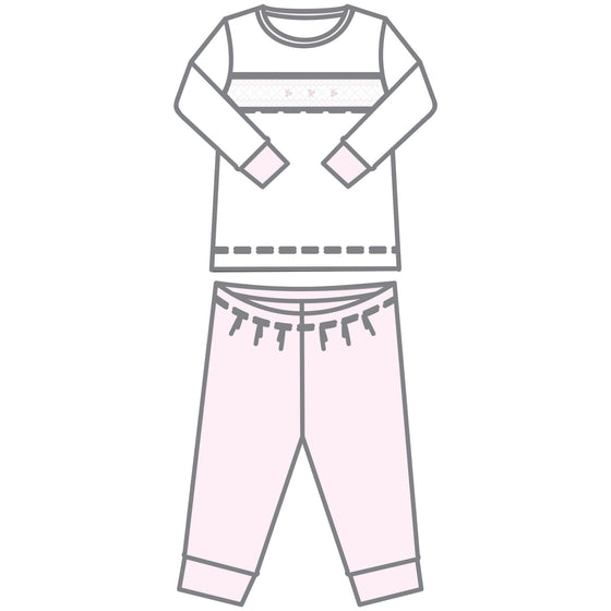 Freya and Finn Smocked Long Pajamas - Pink - Magnolia BabyLong Pajamas