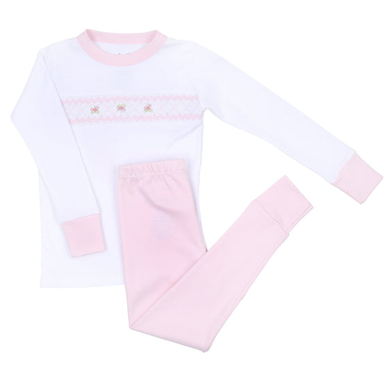 Freya and Finn Smocked Long Pajamas - Pink - Magnolia BabyLong Pajamas