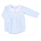 Freya and Finn Smocked Long Sleeve Bubble - Blue - Magnolia BabyBubble