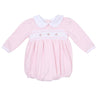 Freya and Finn Smocked Long Sleeve Bubble - Pink - Magnolia BabyBubble