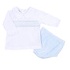 Freya and Finn Smocked Long Sleeve Diaper Cover Set - Blue - Magnolia BabyDiaper Cover