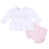 Freya and Finn Smocked Long Sleeve Diaper Cover Set - Pink - Magnolia BabyDiaper Cover