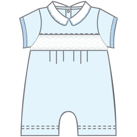 Freya and Finn Smocked Short Playsuit - Blue - Magnolia BabyShort Playsuit