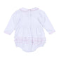 Frosted Wonderland Collared Ruffle Long Sleeve Bubble - Pink - Magnolia BabyBubble