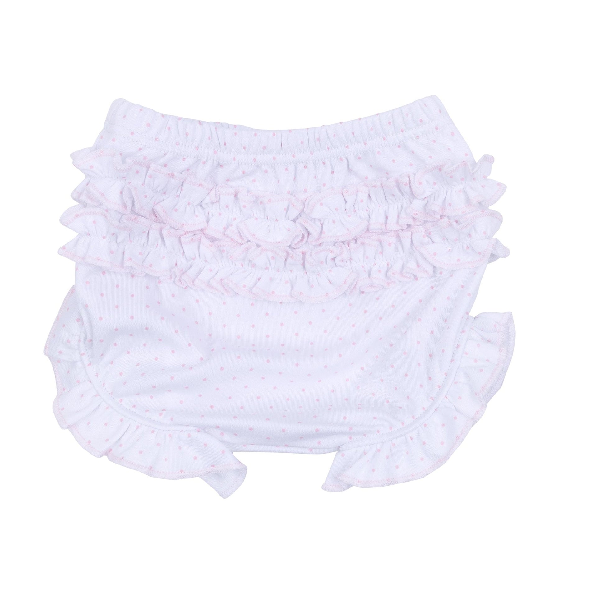 Frosted Wonderland Collared Ruffle Short Sleeve Diaper Cover Set - Pink - Magnolia BabyDiaper Cover