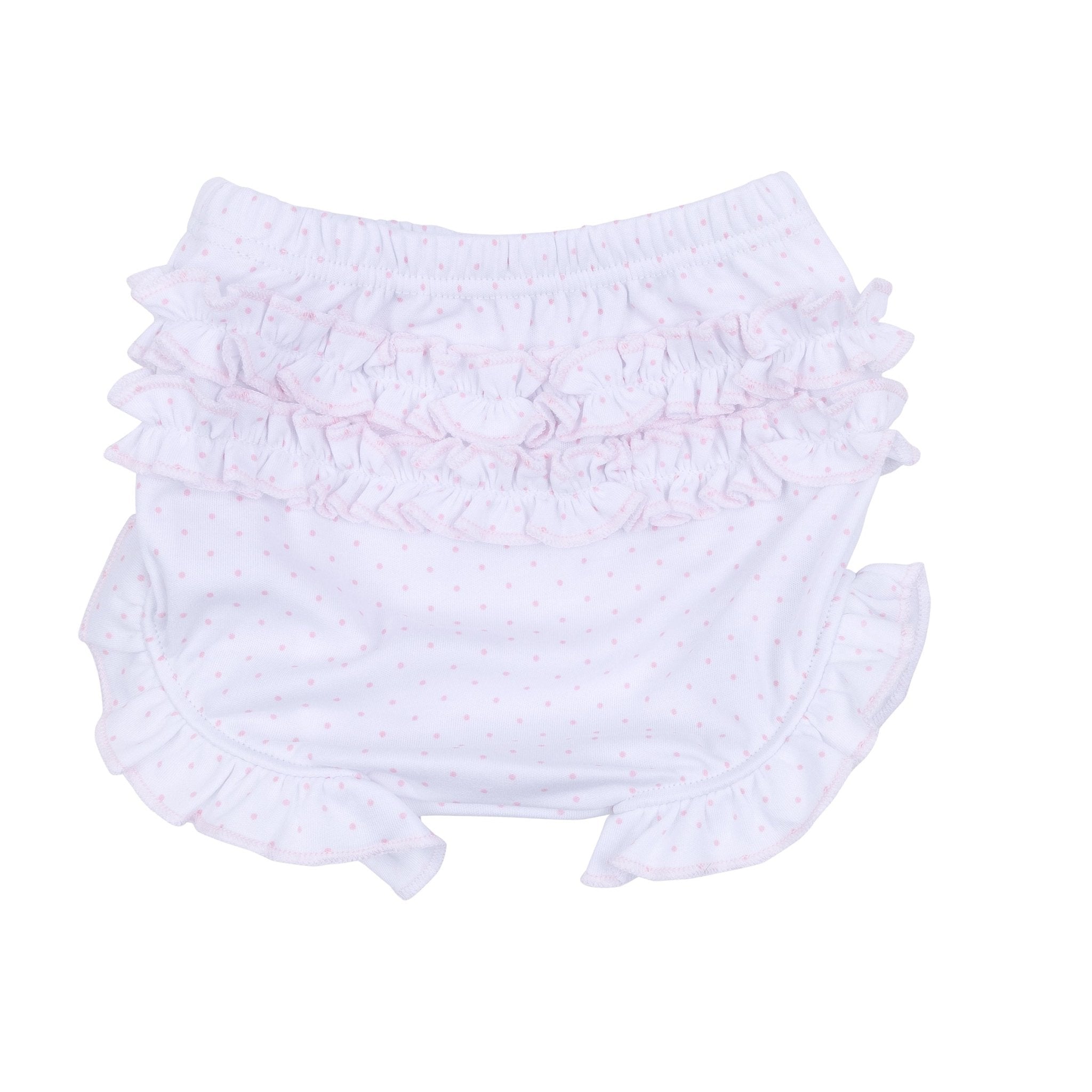 Frosted Wonderland Collared Ruffle Short Sleeve Diaper Cover Set - Pink - Magnolia BabyDiaper Cover