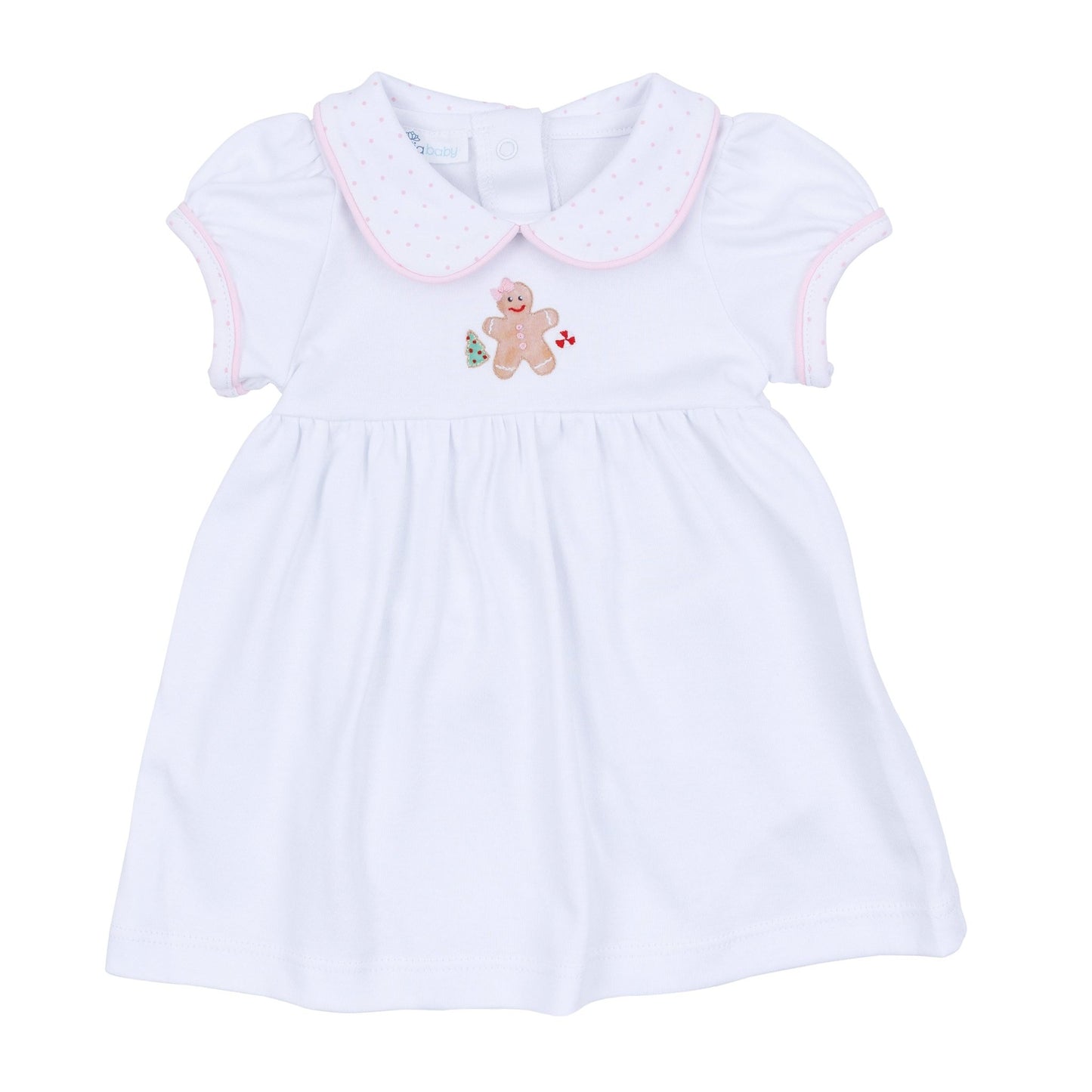 Frosted Wonderland Collared Short Sleeve Dress - Pink - Magnolia BabyDress