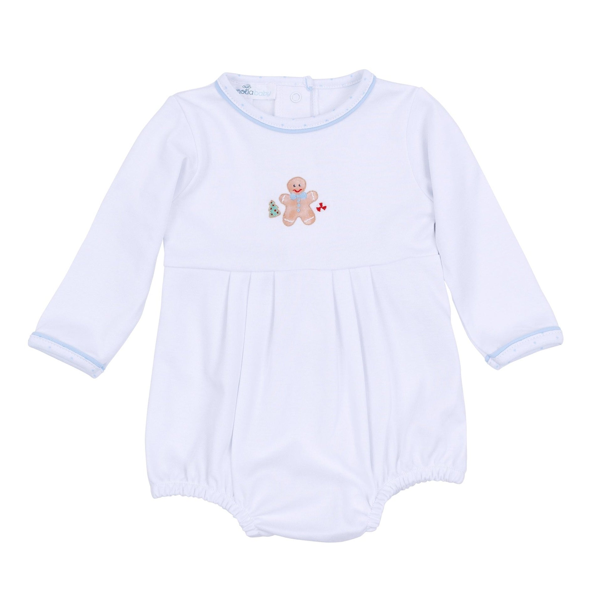Frosted Wonderland Embroidered Long Sleeve Bubble - Light Blue - Magnolia BabyBubble