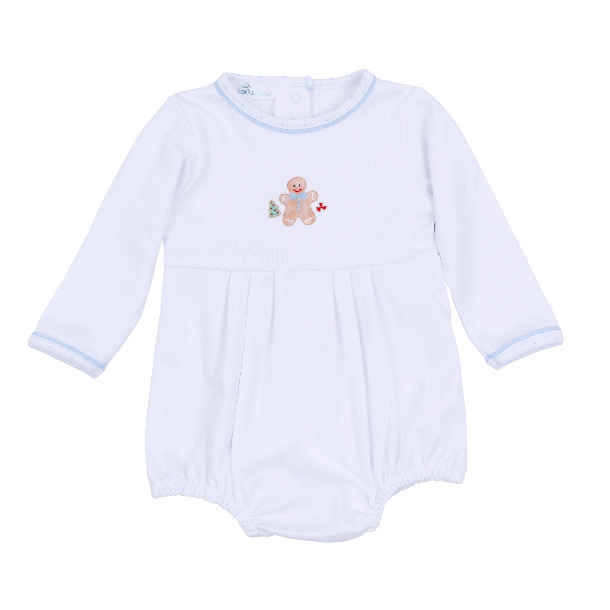 Frosted Wonderland Embroidered Long Sleeve Bubble - Light Blue - Magnolia BabyBubble