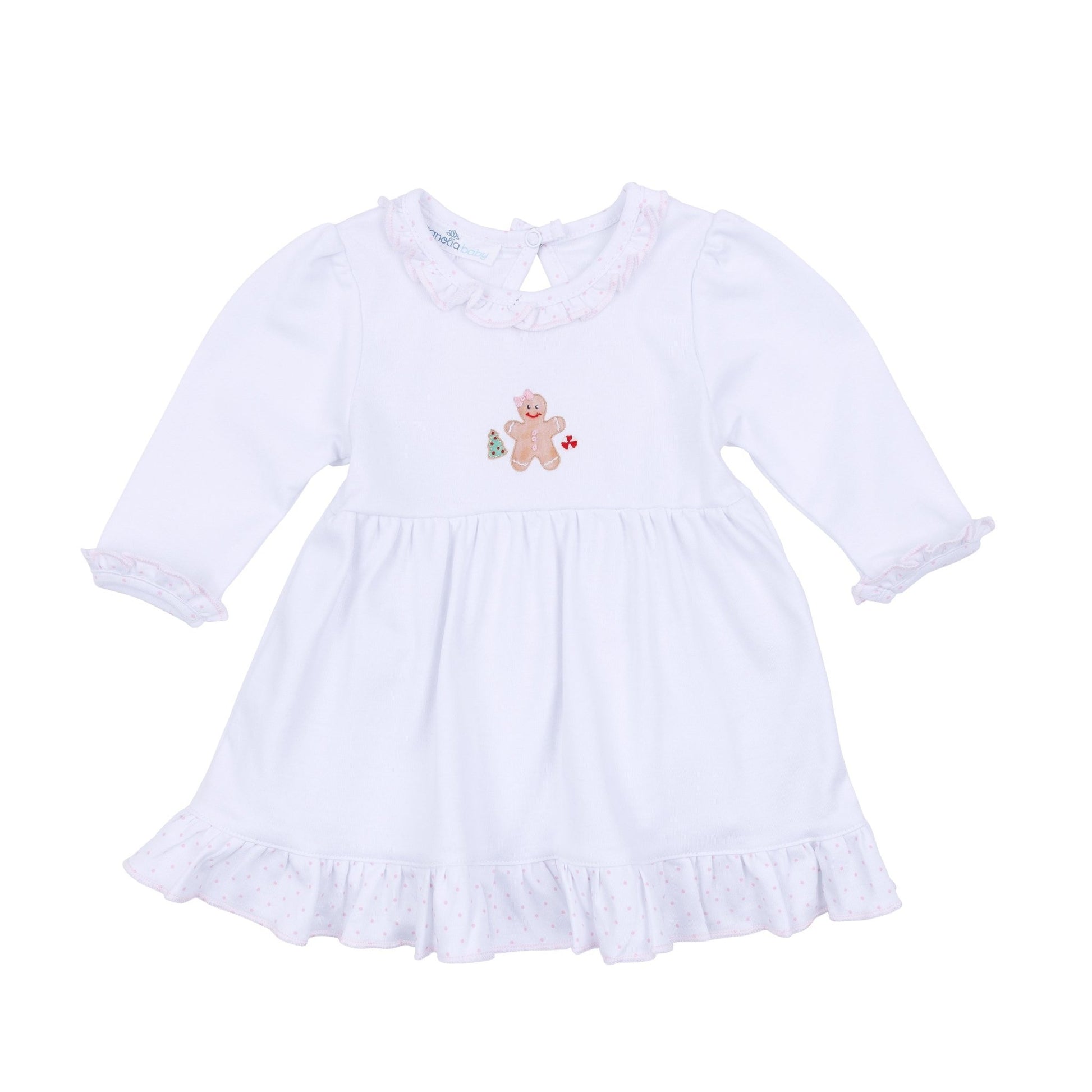 Frosted Wonderland Embroidered Long Sleeve Dress - Pink - Magnolia BabyDress