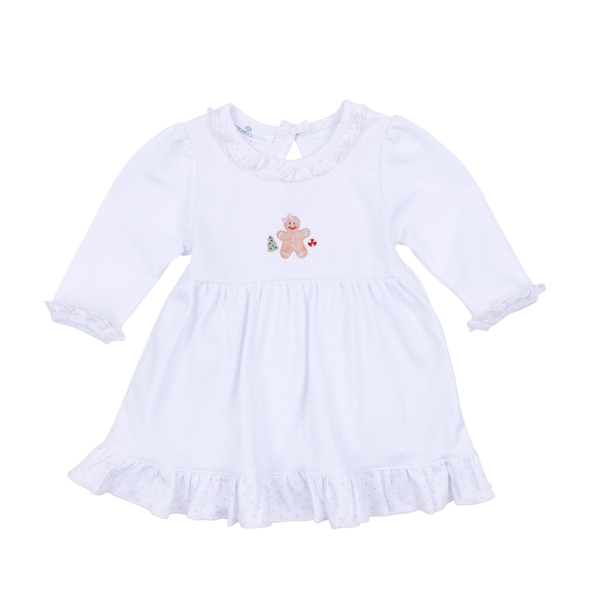 Frosted Wonderland Embroidered Long Sleeve Dress - Pink - Magnolia BabyDress