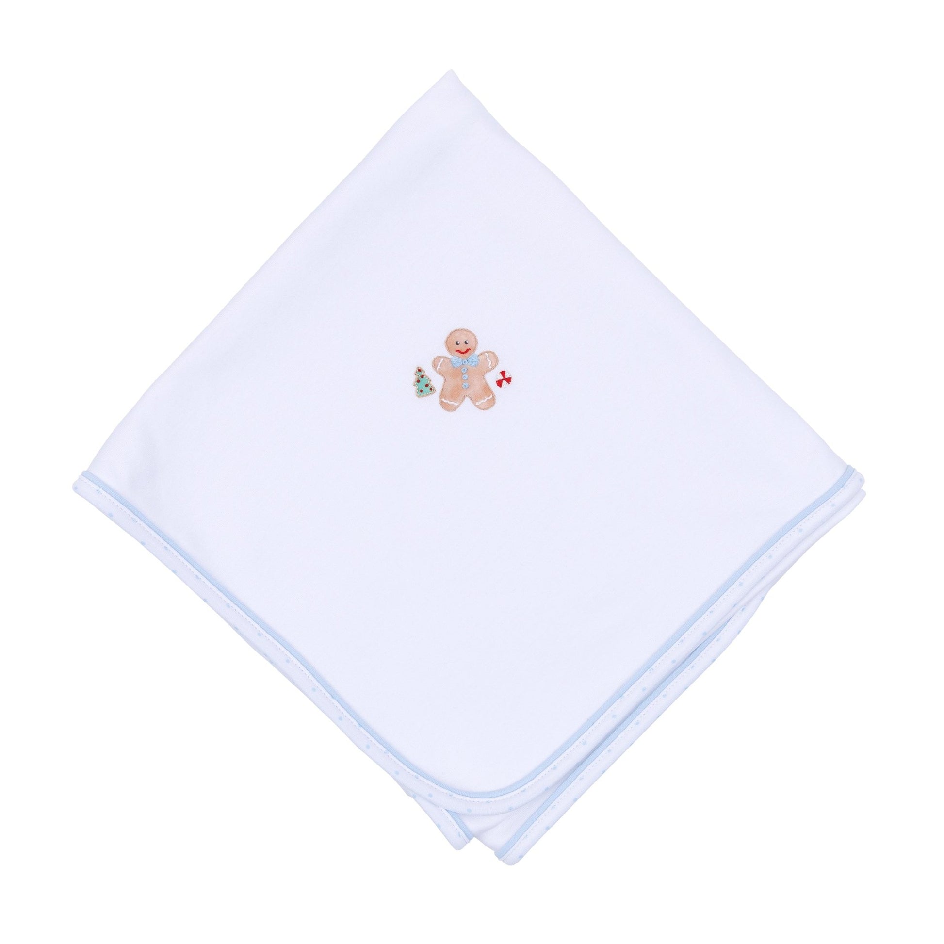 Frosted Wonderland Embroidered Receiving Blanket - Light Blue - Magnolia BabyReceiving Blanket