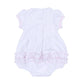 Frosted Wonderland Embroidered Ruffle Short Sleeve Bubble - Pink - Magnolia BabyBubble
