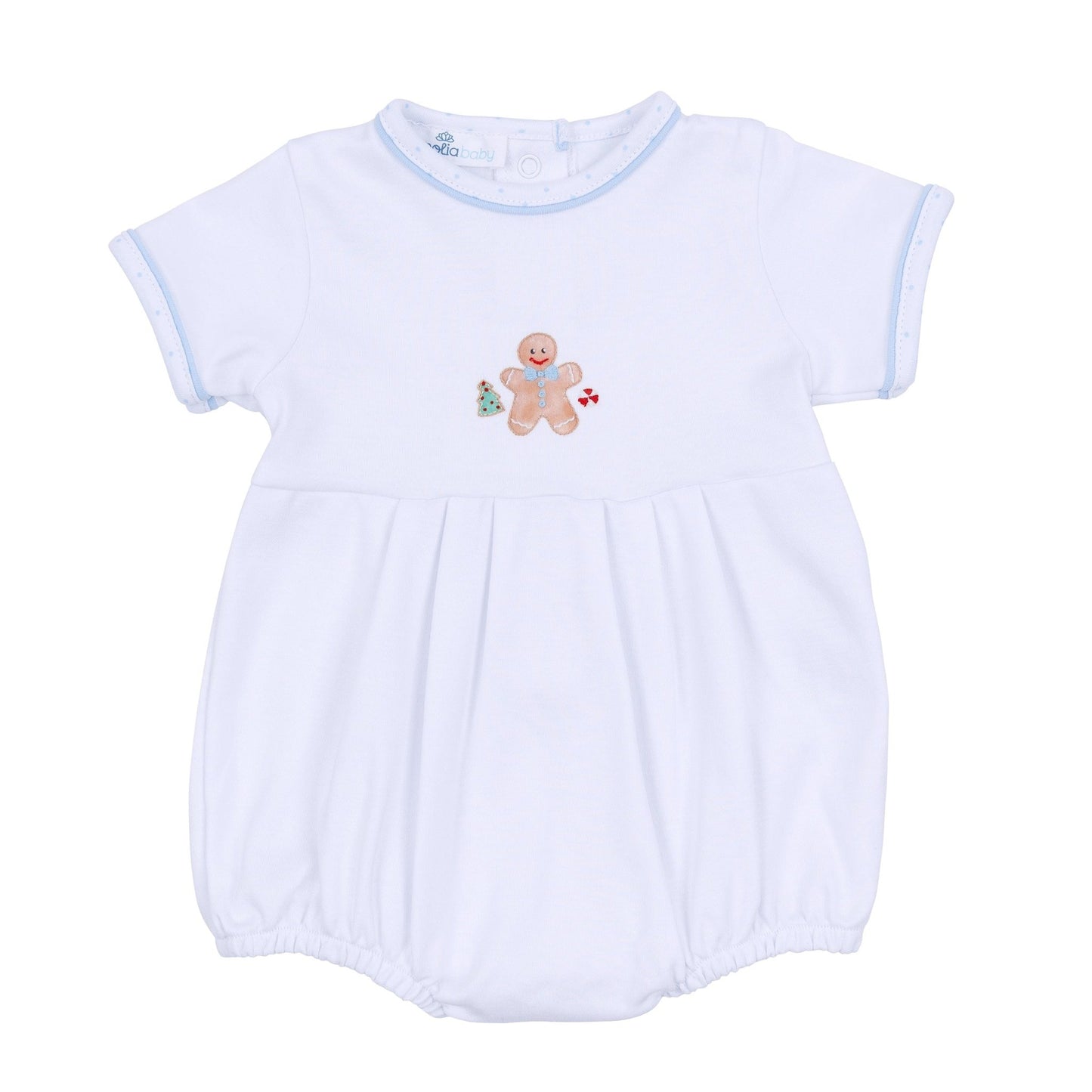 Frosted Wonderland Embroidered Short Sleeve Bubble - Light Blue - Magnolia BabyBubble