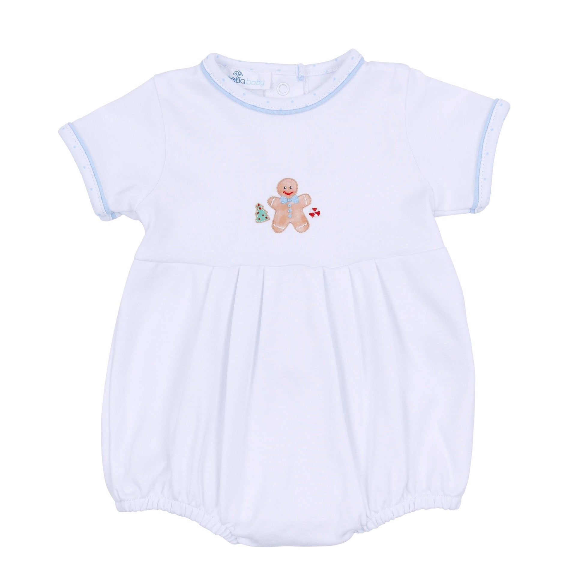 Frosted Wonderland Embroidered Short Sleeve Bubble - Light Blue - Magnolia BabyBubble