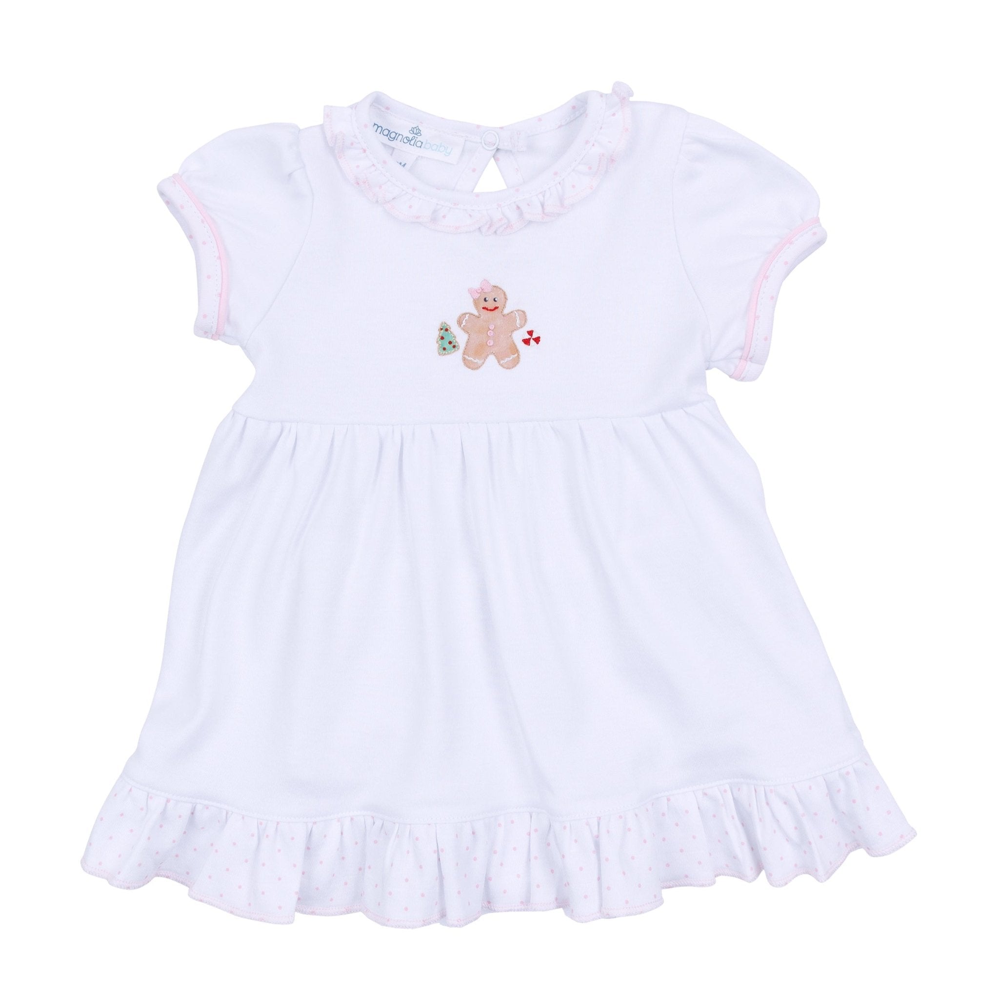 Frosted Wonderland Embroidered Short Sleeve Dress - Pink - Magnolia BabyDress