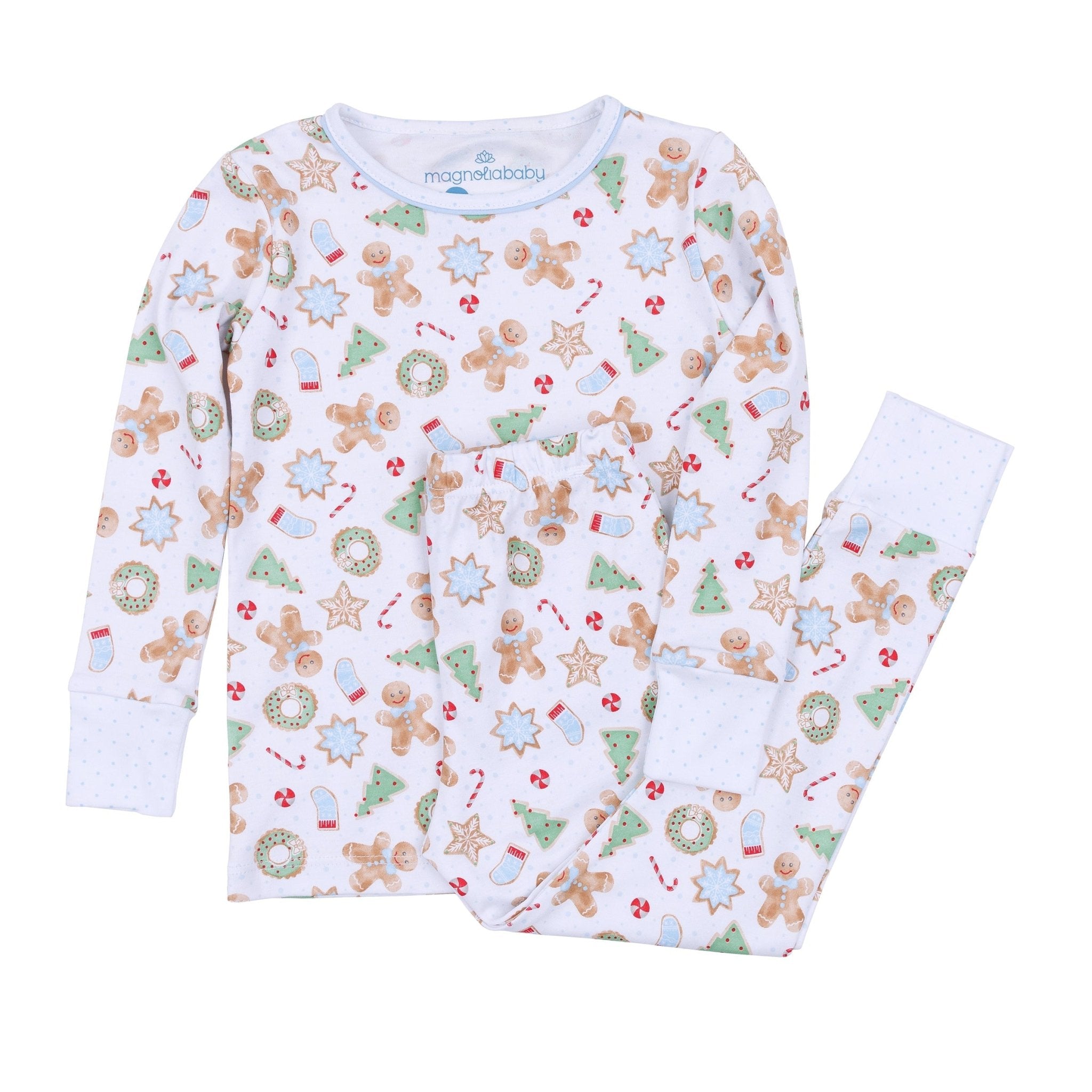 Frosted Wonderland Long Pajamas - Light Blue - Magnolia BabyLong Pajamas